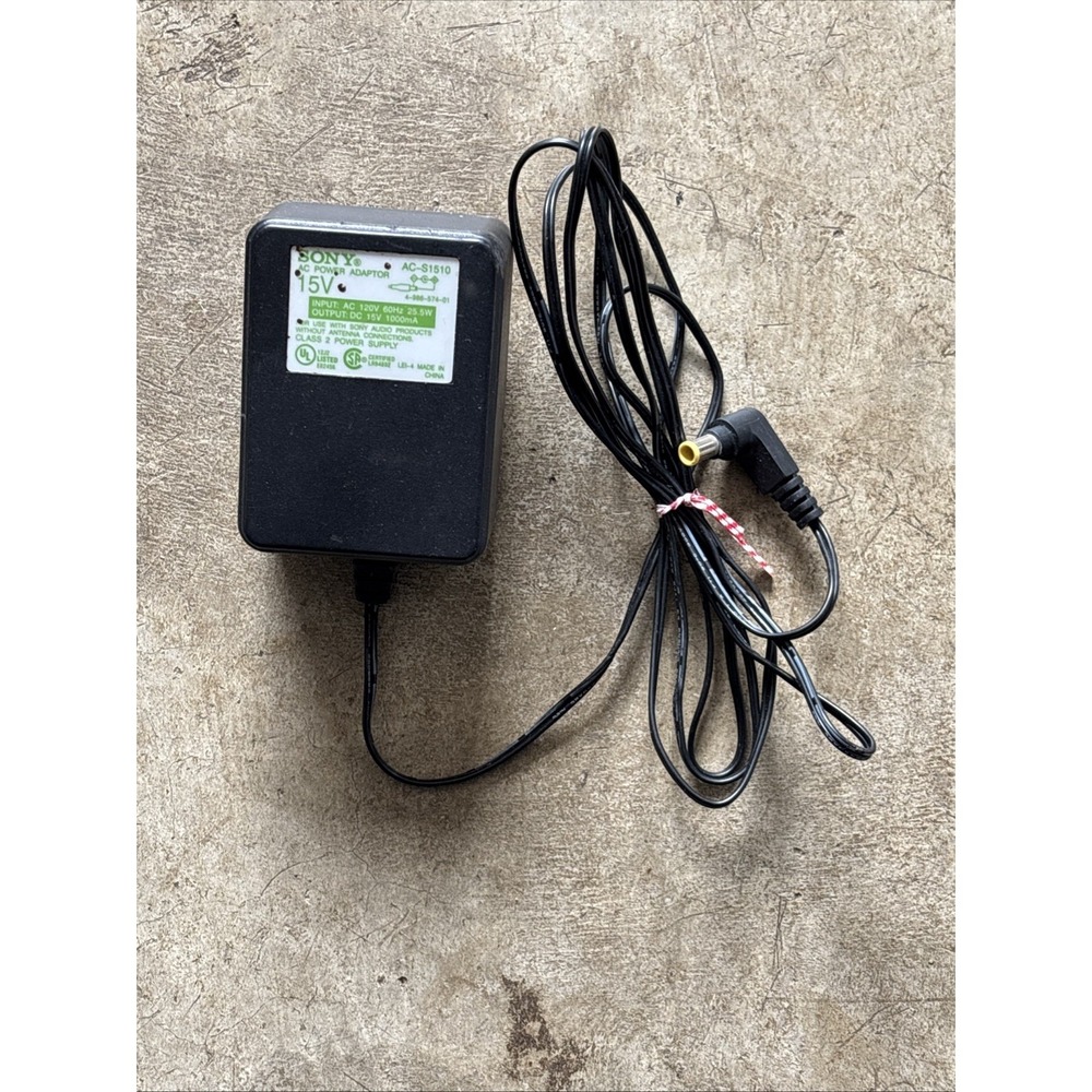 Sony AC-S1510  Mini-disc Home Desktop AC Power Adapter 15V 1000mA  25.5W